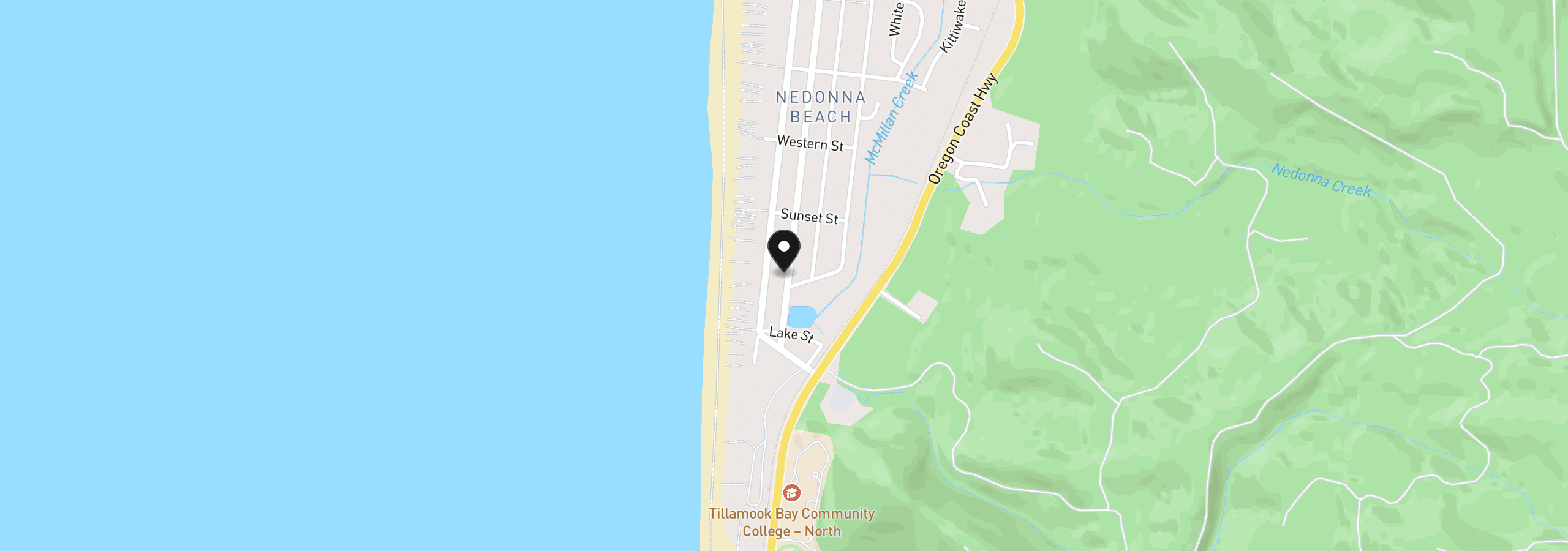 Map showing the location of 4000 Nedonna Ave, Rockaway Beach, OR 97136