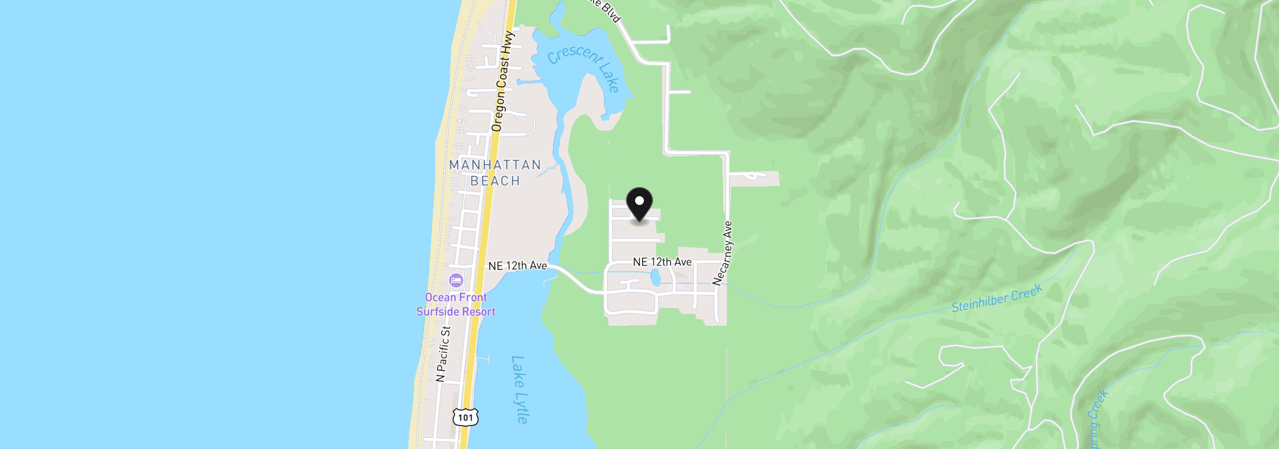 Map showing the location of 1035 NE 14th Ave, Rockaway Beach, OR 97136