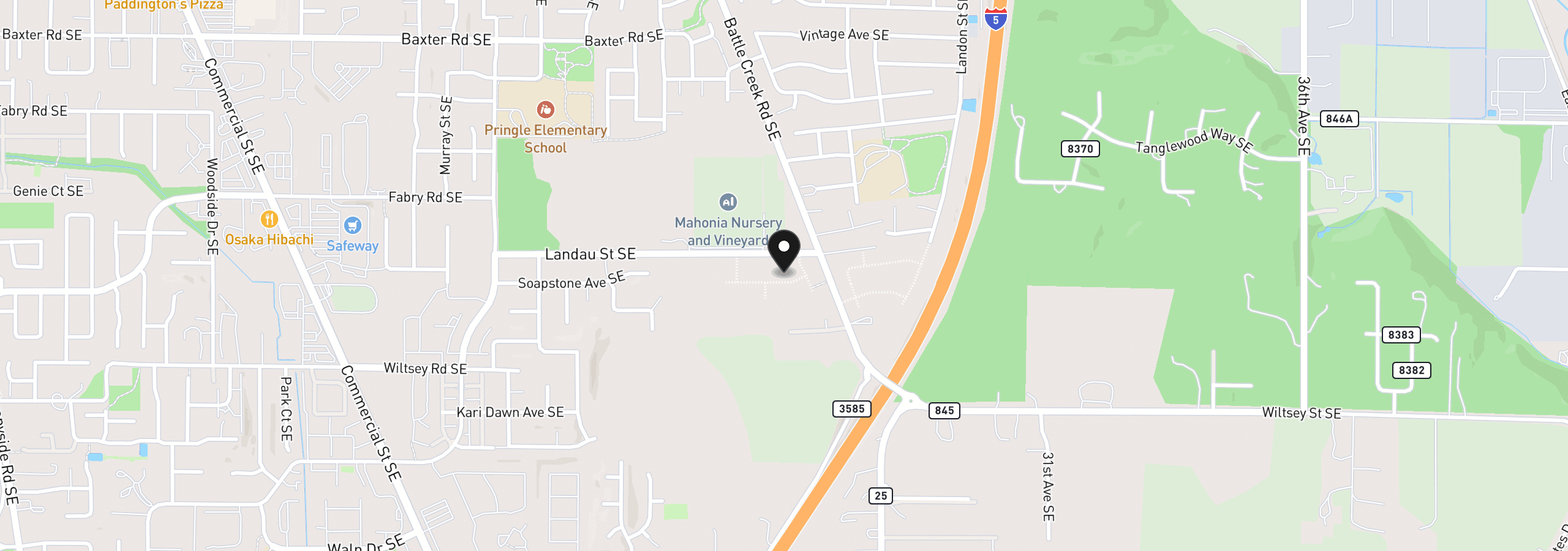 Map showing the location of 2697 Soapstone Ave SE, Salem, OR 97306