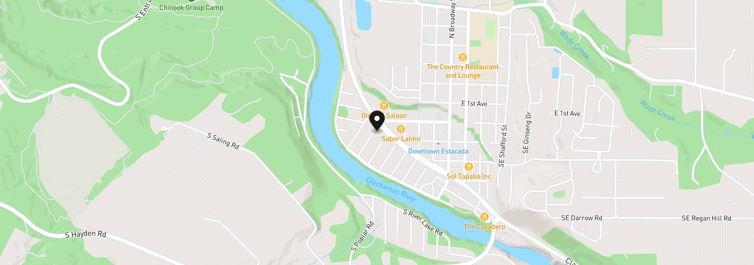 Map showing the location of 402 SW Ivy Rd, Estacada, OR 97023