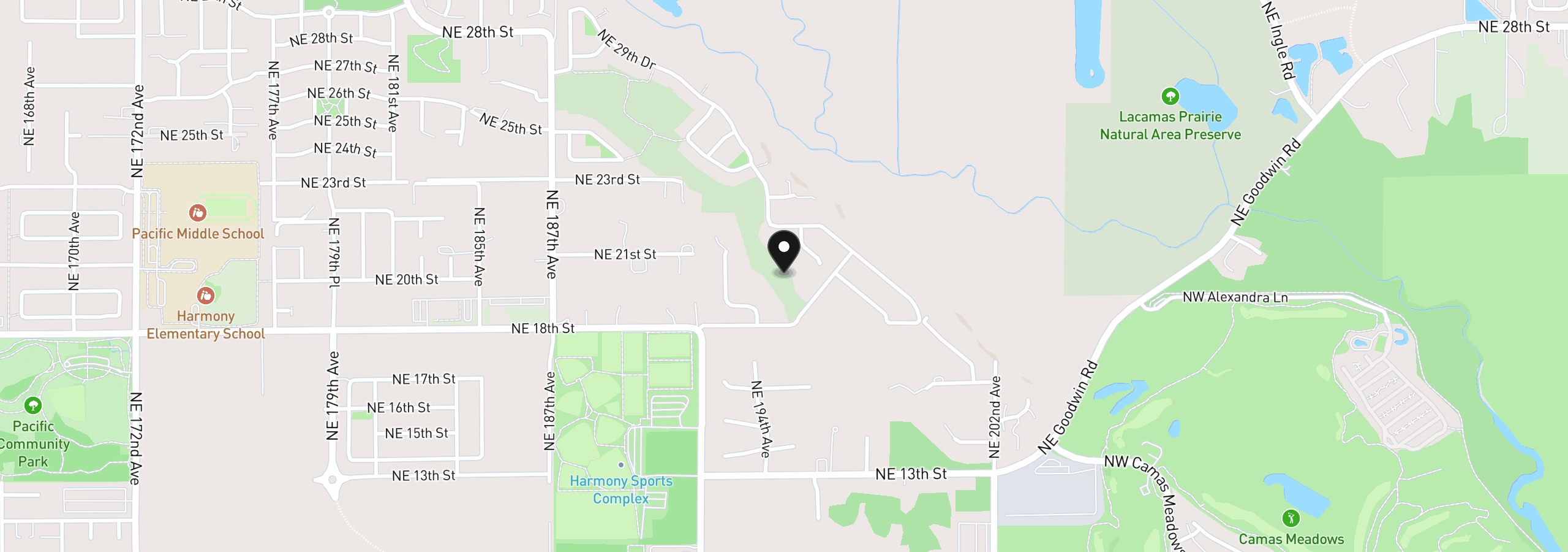 Map showing the location of 1823 NE 196th Ave, Vancouver, Wa 98684