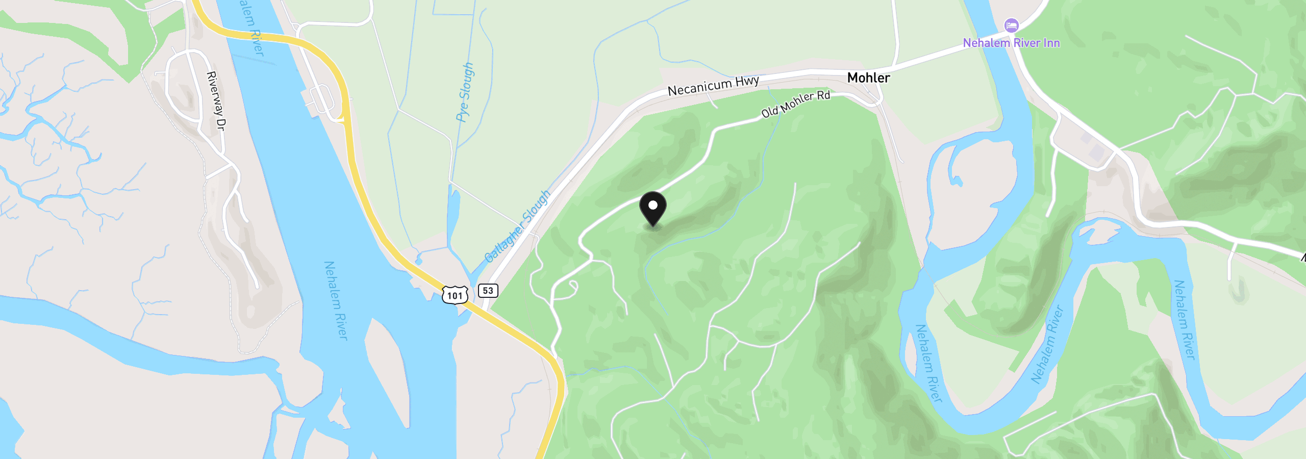 Map showing the location of 15015 Old Mohler Rd, Nehalem, OR 97131