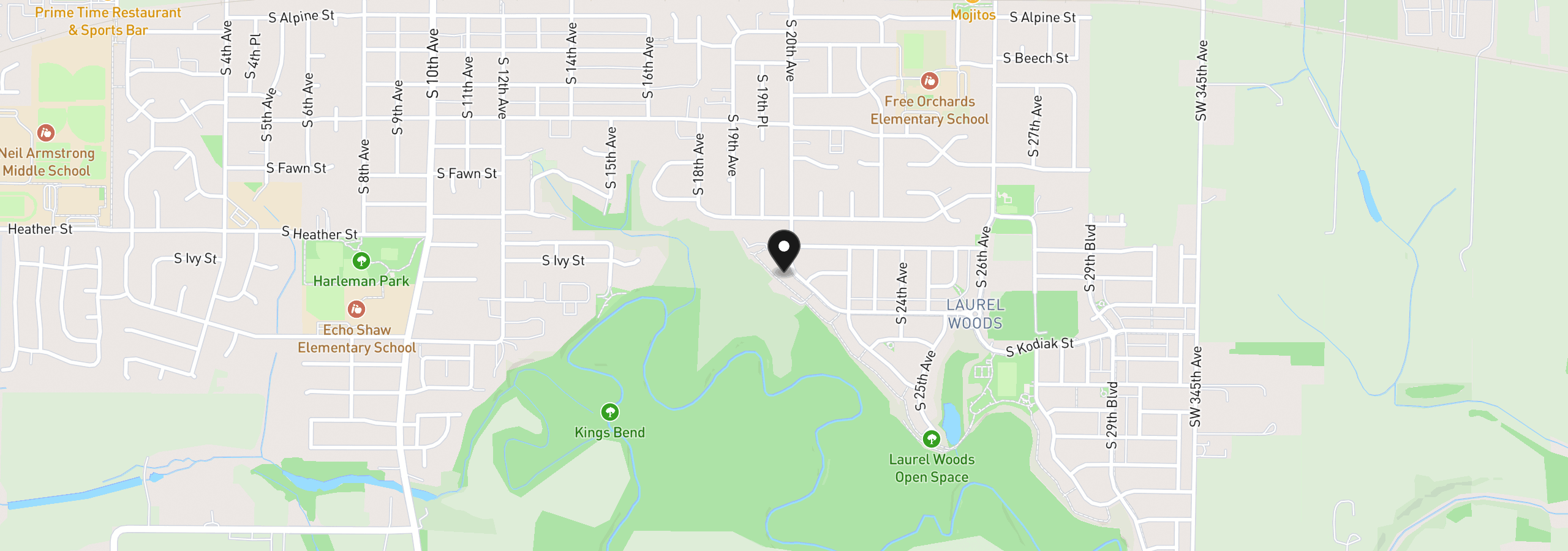 Map showing the location of 2031 S Jasper Dr, Cornelius, OR 97113