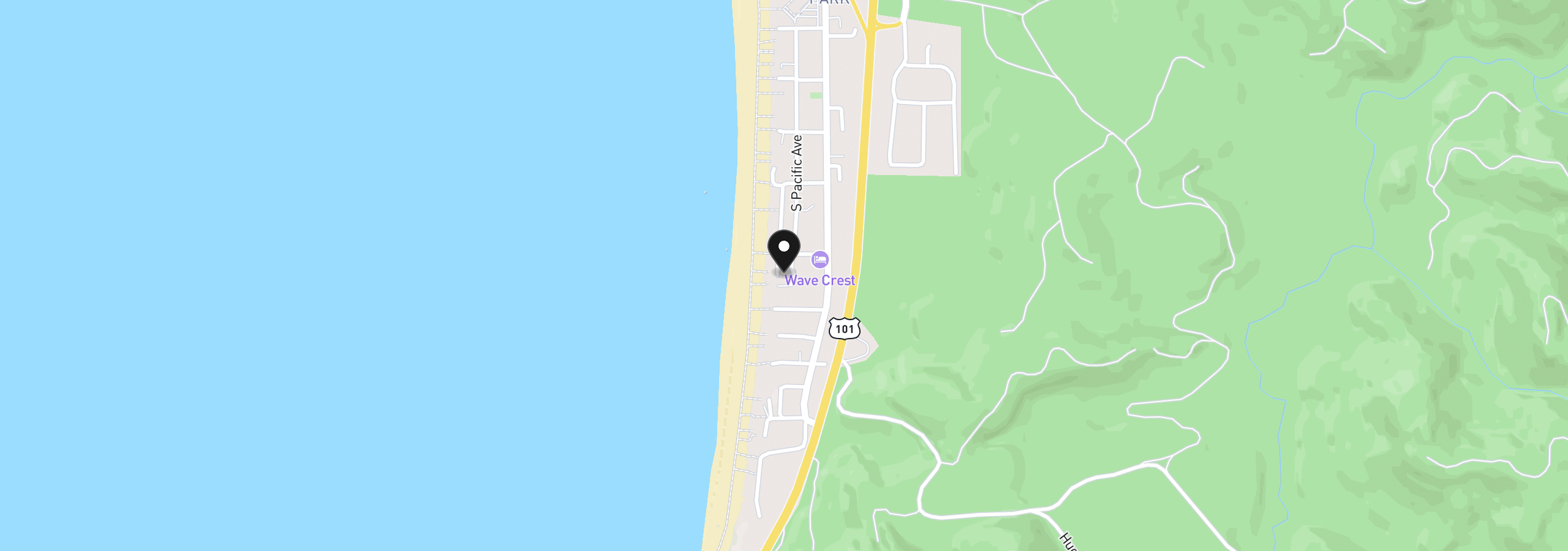 Map showing the location of Pacific 6602, Cannon Beach, OR 97110