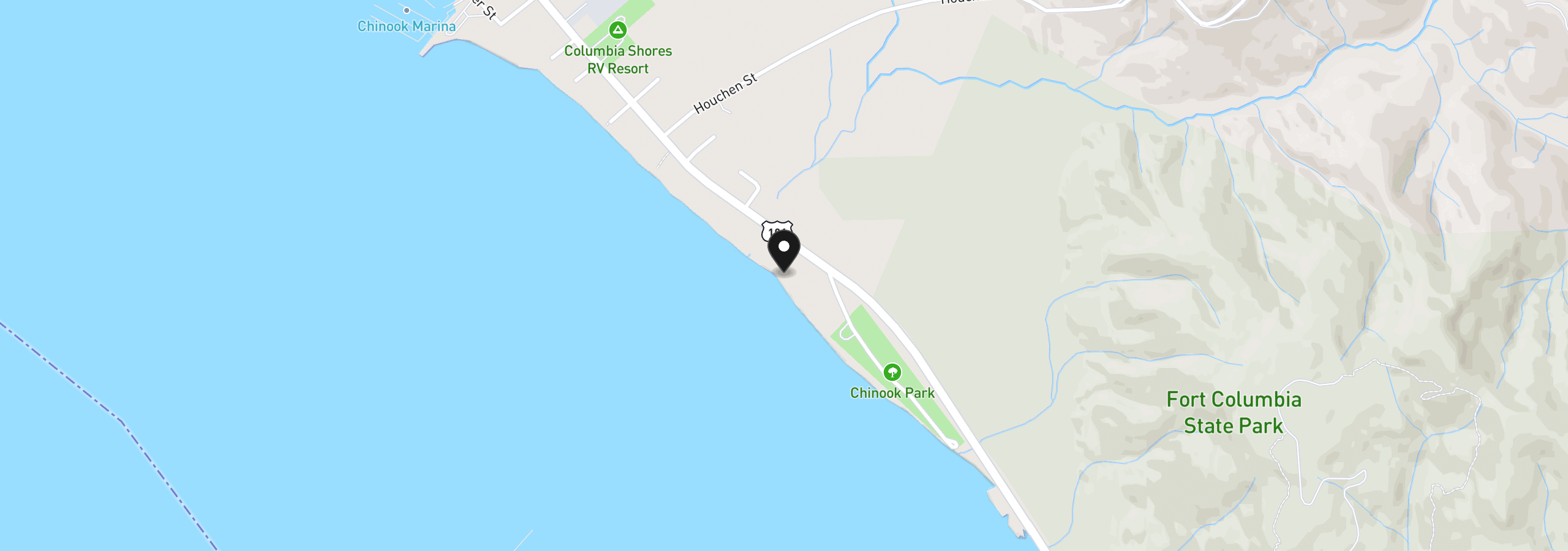Map showing the location of 633 State Route 101, Chinook, Wa 98614