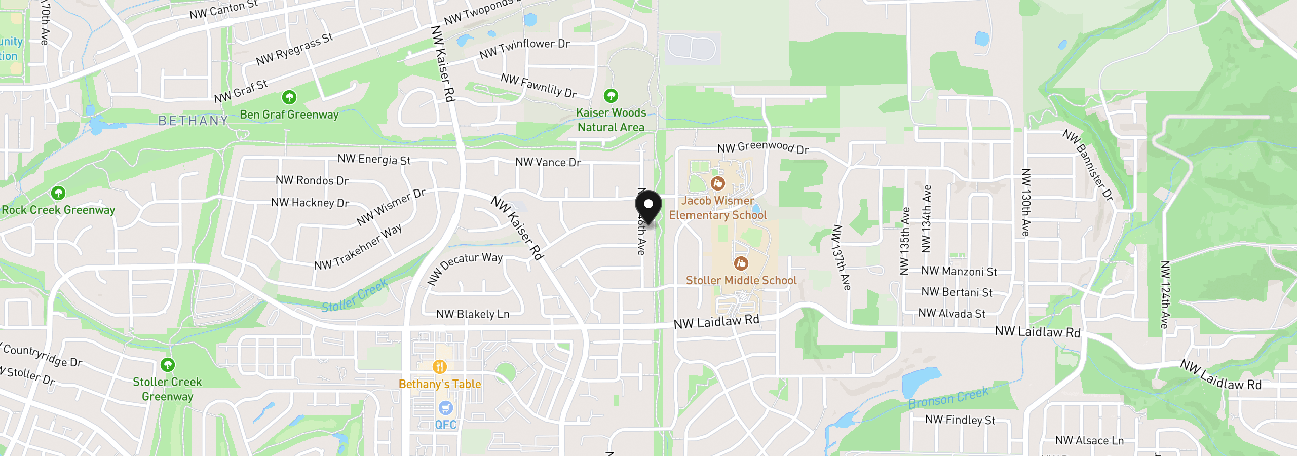 Map showing the location of 5420 NW 146th Ave, Portland, OR 97229