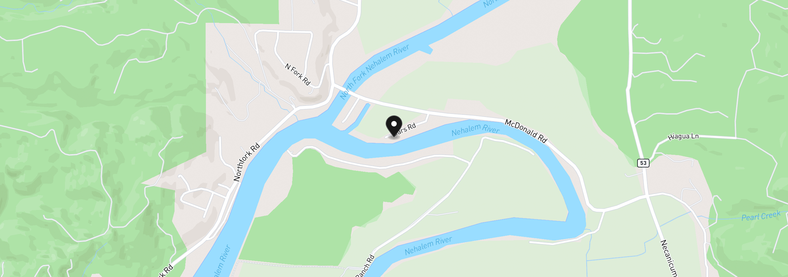Map showing the location of 15535 Liars Lair, Nehalem, OR 97131