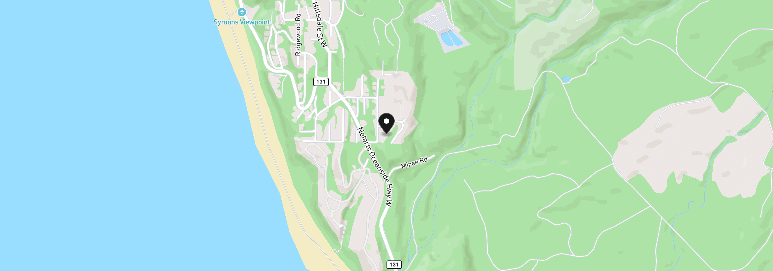 Map showing the location of Aval Pl - Lot 7, Oceanside, OR 97134