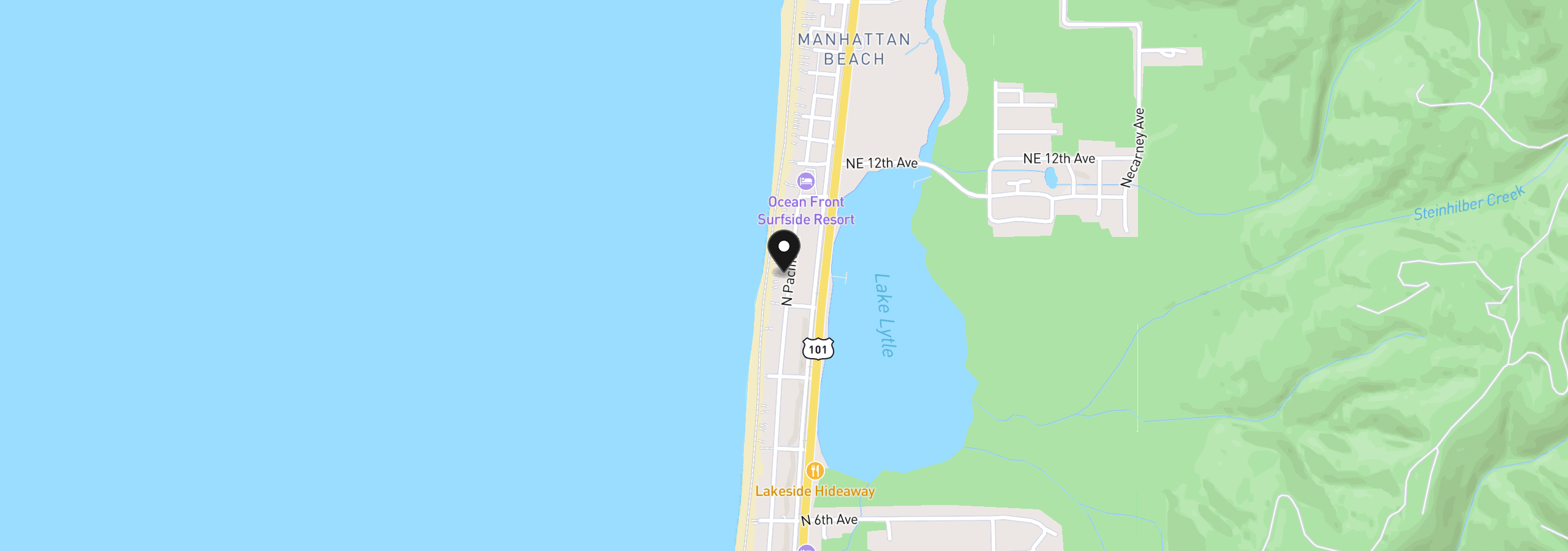 Map showing the location of 925 N Pacific, Rockaway Beach, OR 97136