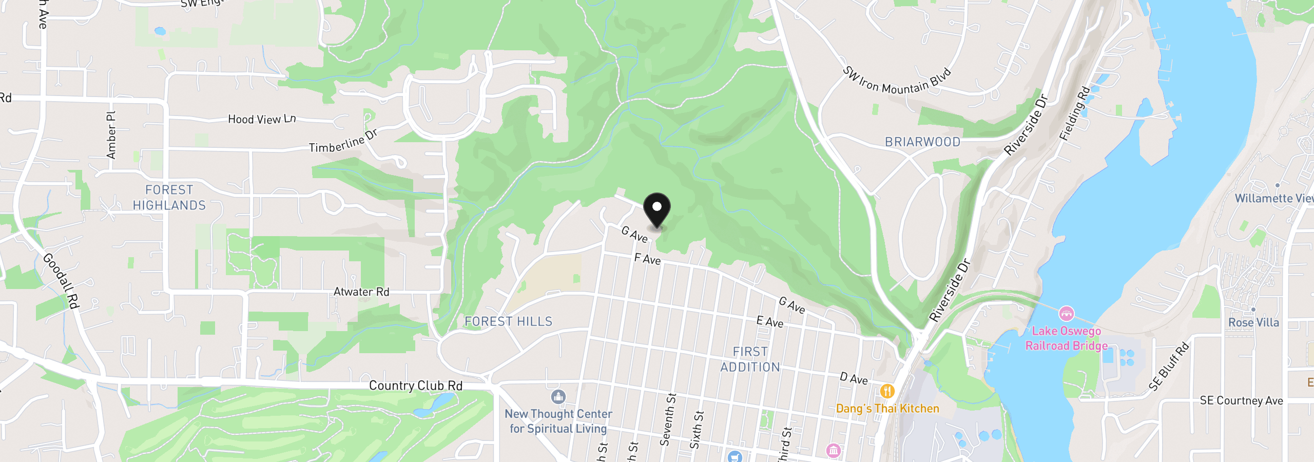 Map showing the location of 853 G Ave, Lake Oswego, OR 97034