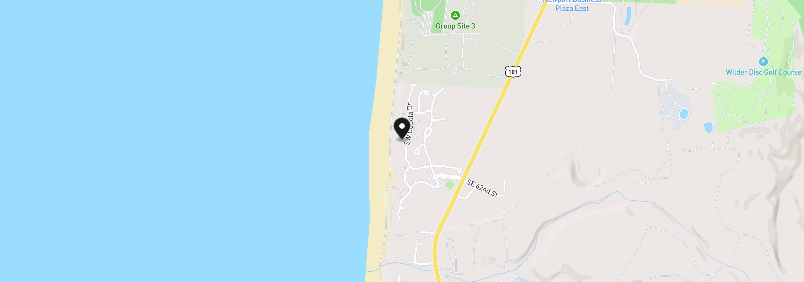 Map showing the location of 5944 SW Cupola Dr 2, South Beach, OR 97366