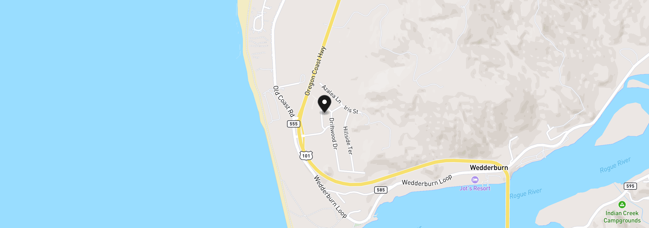 Map showing the location of 0000 Sawyer Way 10, Gold Beach, OR 97444