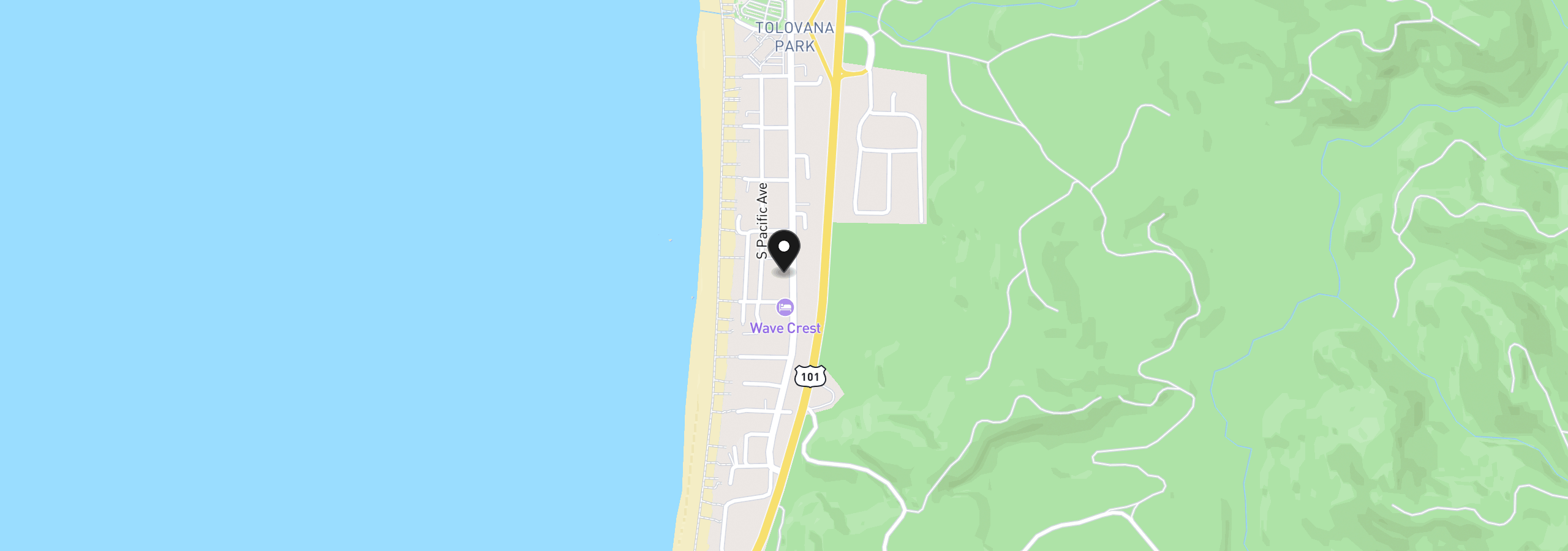 Map showing the location of 3964 S Hemlock St, Cannon Beach, OR 97110