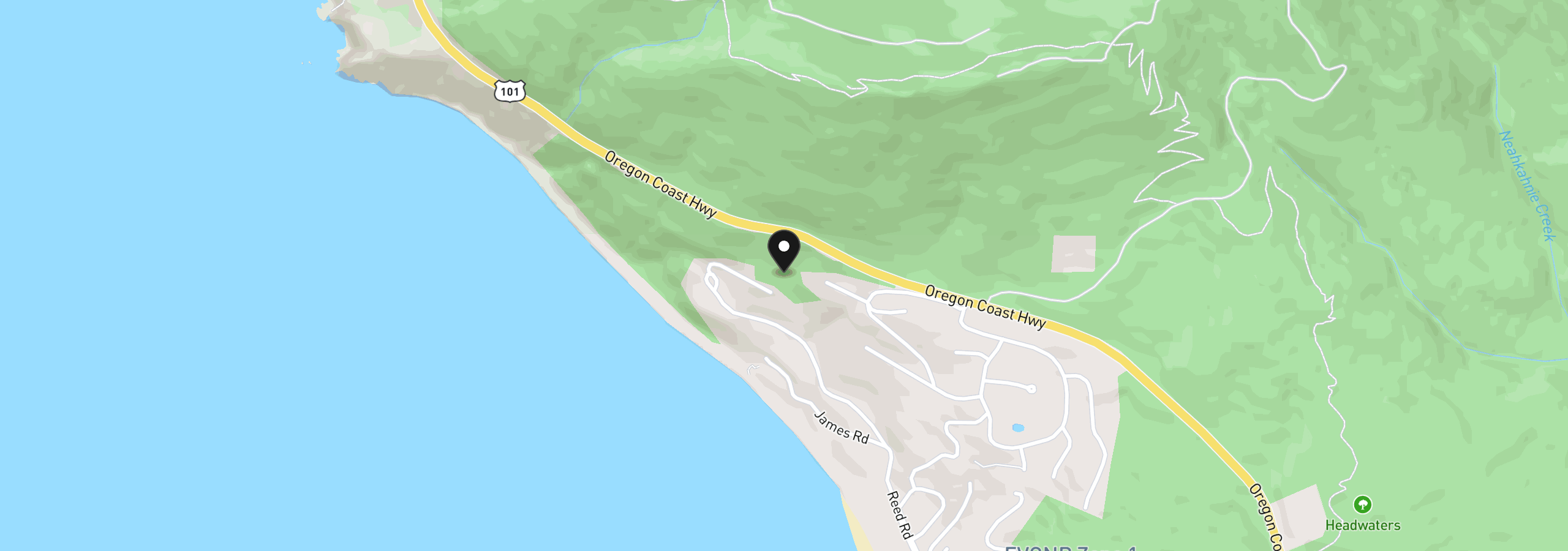 Map showing the location of Beulah Reed Rd 2701, Manzanita, OR 97130