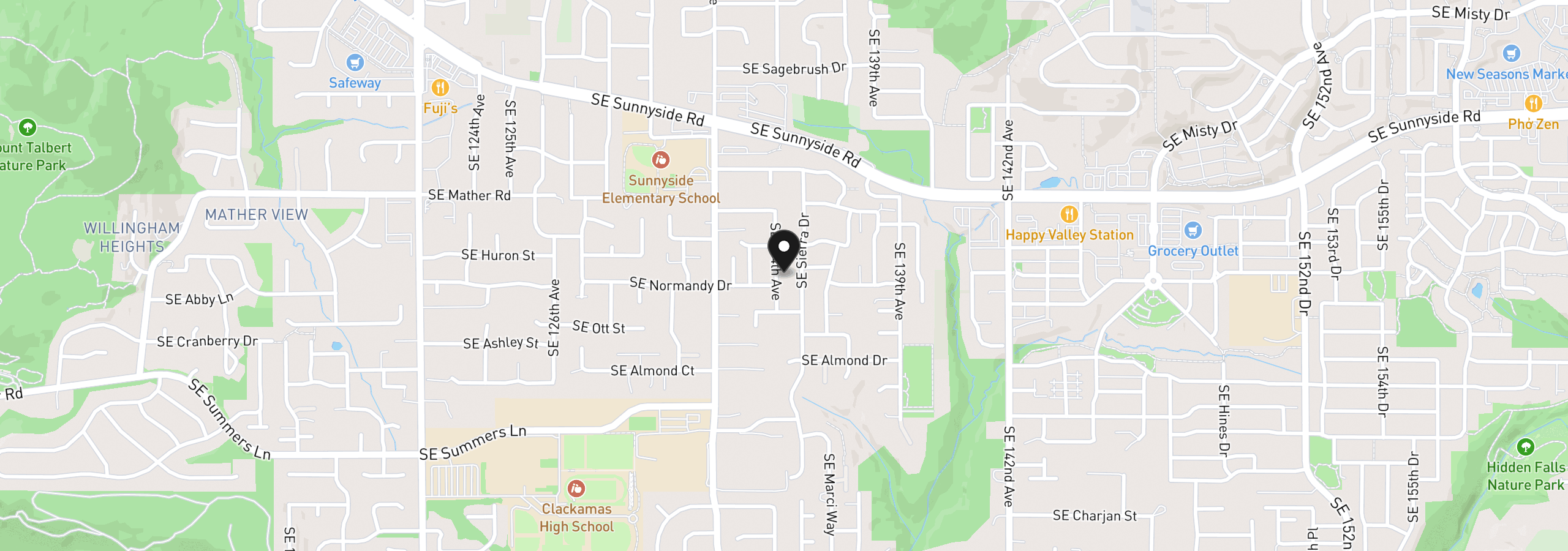 Map showing the location of 13810 SE 134th Ave, Clackamas, OR 97015