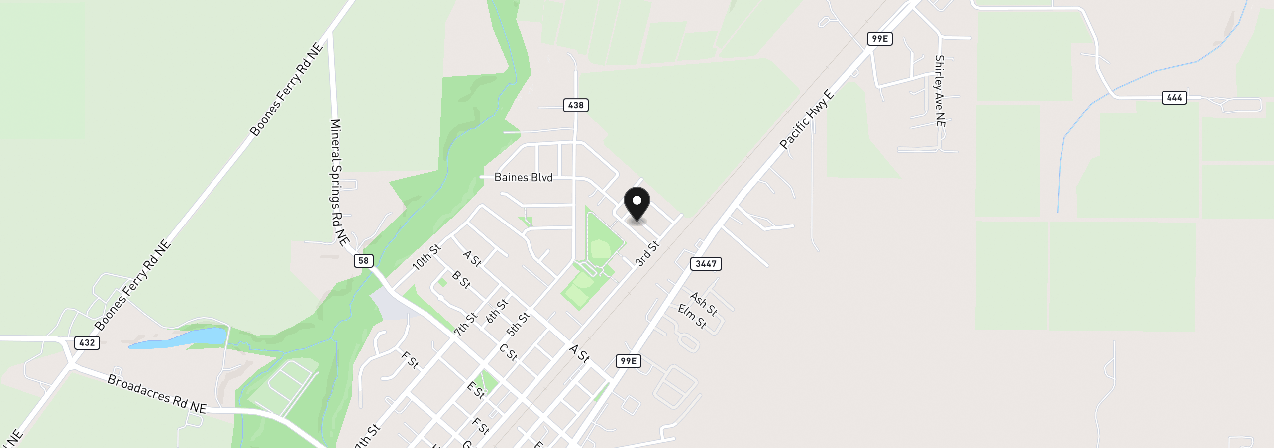 Map showing the location of 2663 Baines Blvd, Hubbard, OR 97032