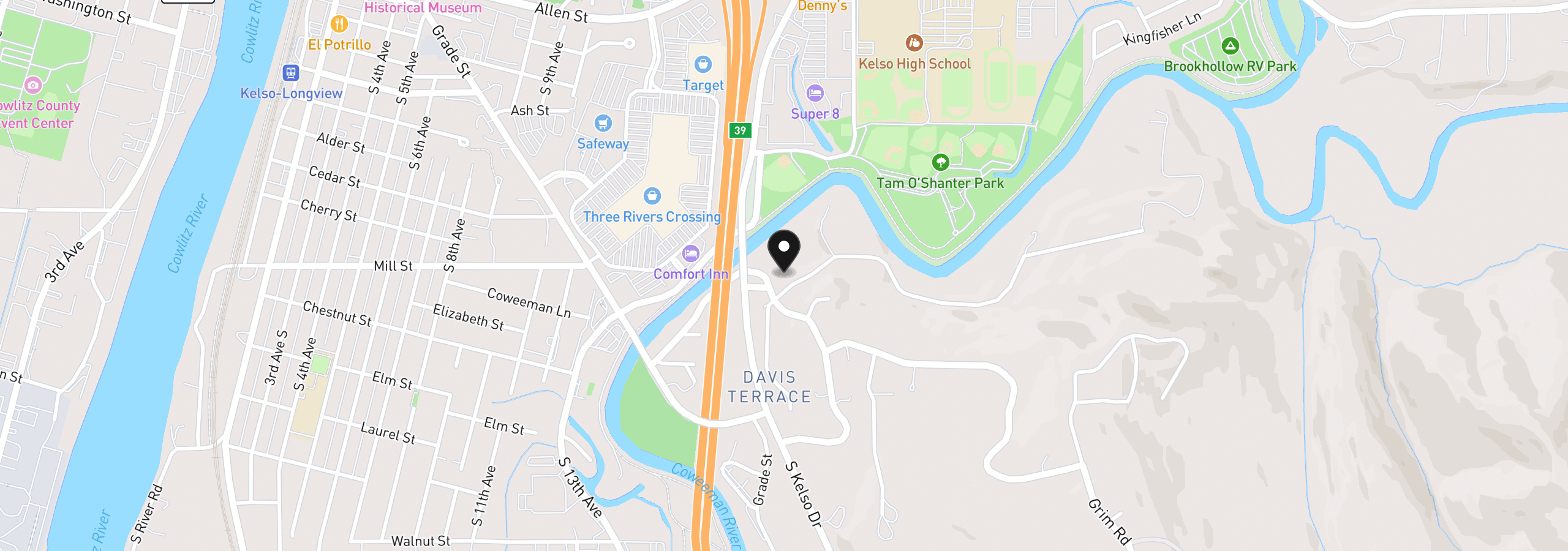 Map showing the location of 6 Valley View Dr, Kelso, Wa 98626