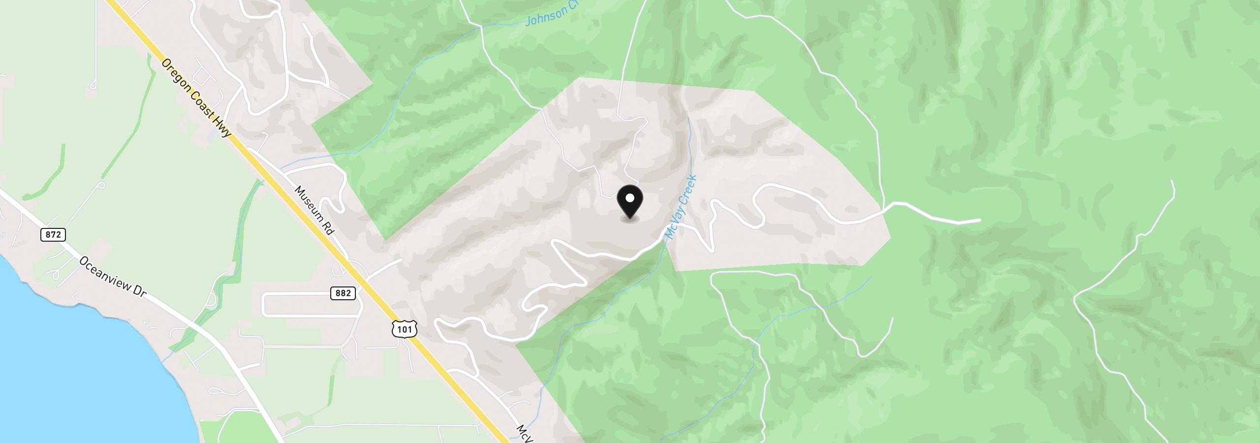 Map showing the location of McVay Creek Rd Tl310, Brookings, OR 97415