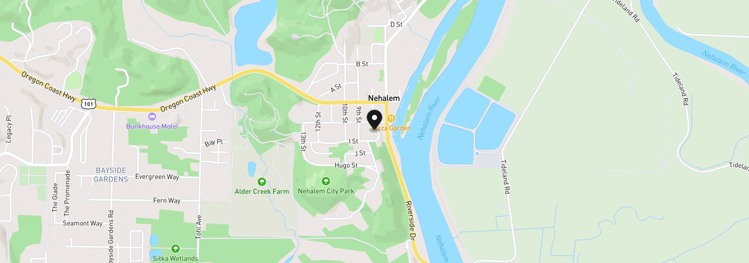 Map showing the location of 35695 8th St, Nehalem, OR 97131