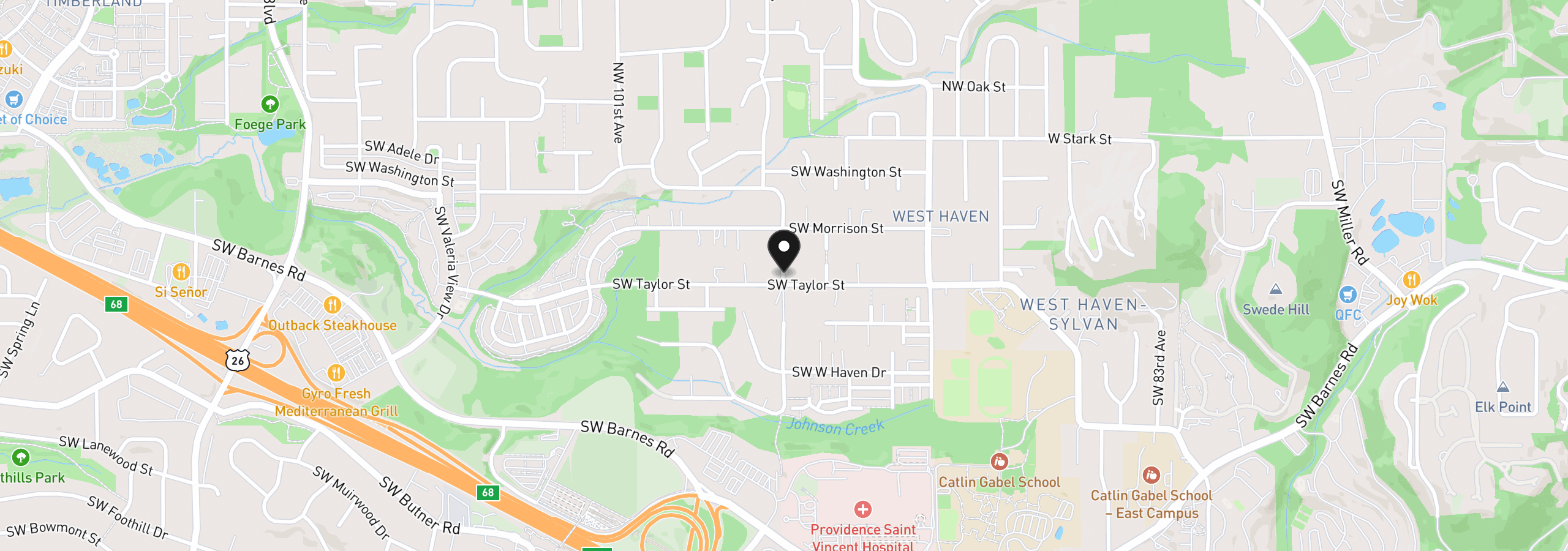 Map showing the location of 484 SW 95th Ave, Portland, OR 97225