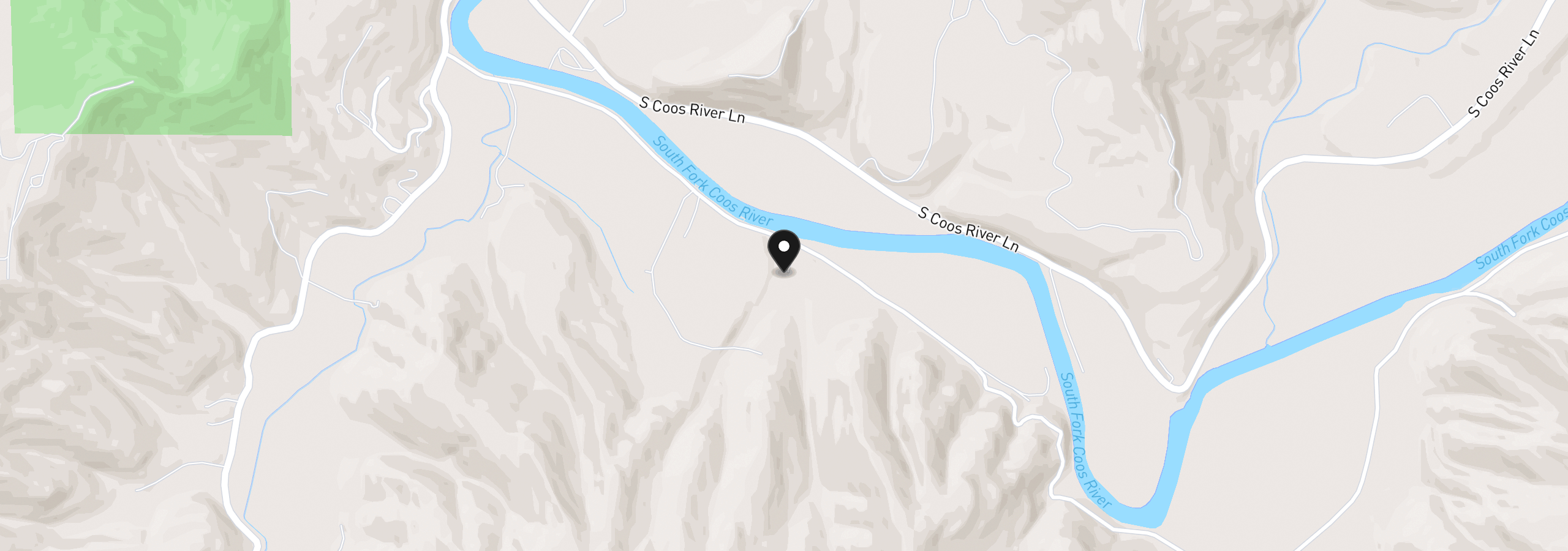 Map showing the location of 00 Stian Smith Rd 606, Coos Bay, OR 97420