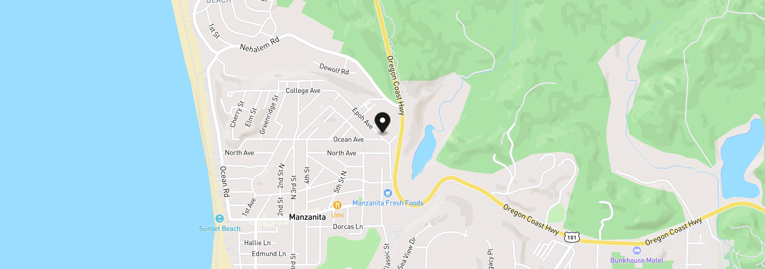 Map showing the location of 19th St Lot 8, Manzanita, OR 97130