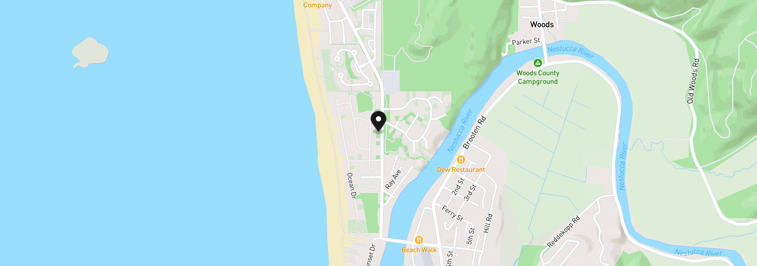Map showing the location of 13700 Cape Kiwanda Dr, Pacific City, OR 97135