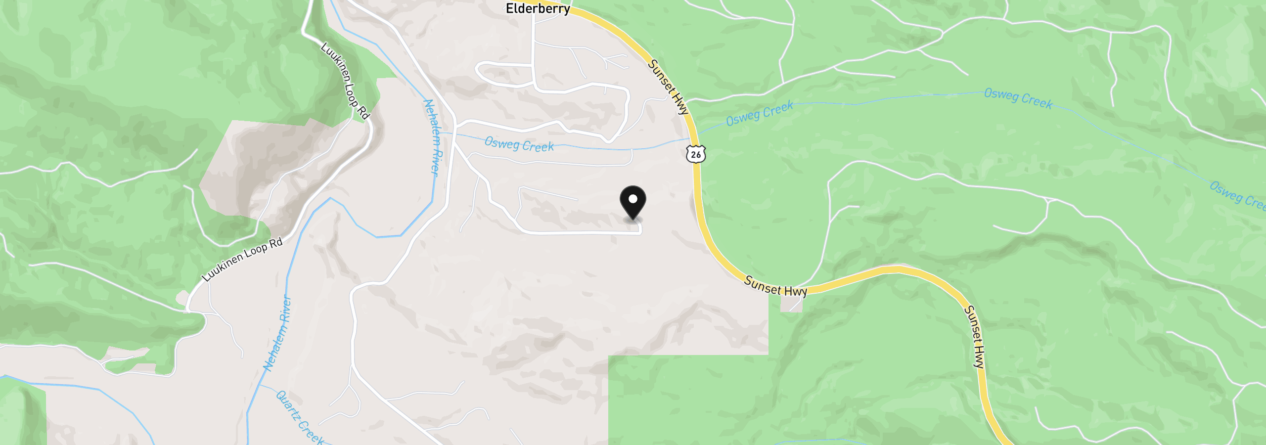 Map showing the location of 00 Elderberry Dr, Seaside, OR 97138