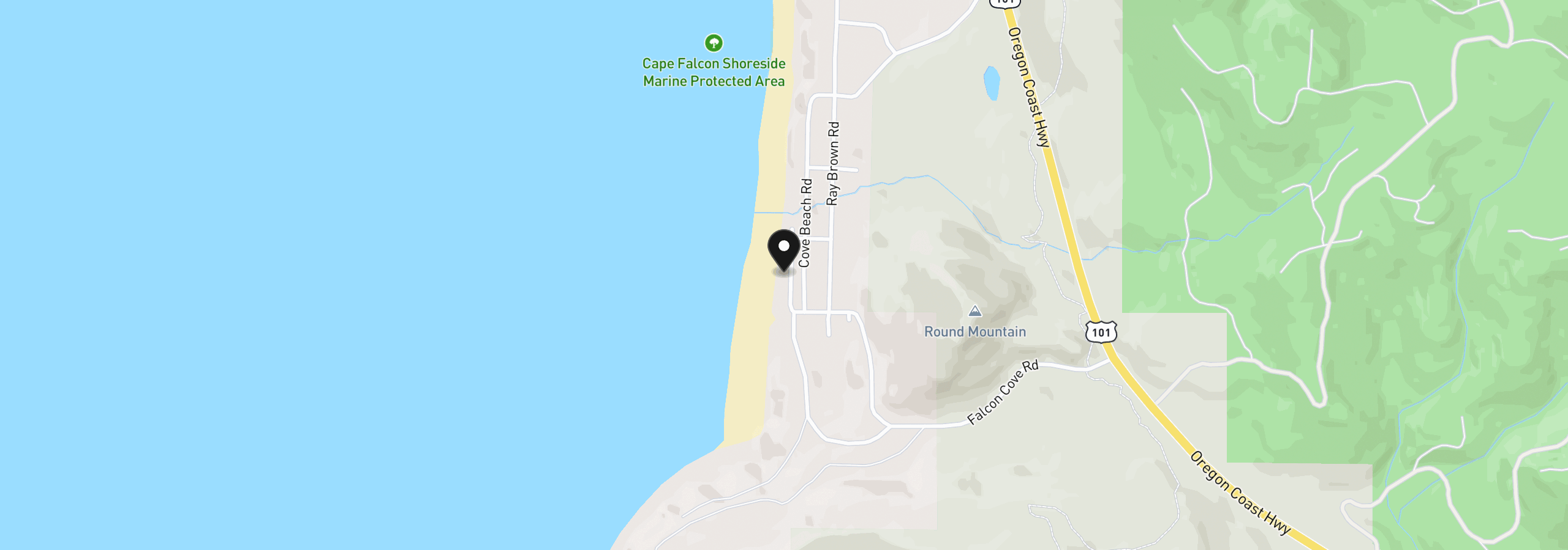Map showing the location of Tide Ave, Arch Cape, OR 97102