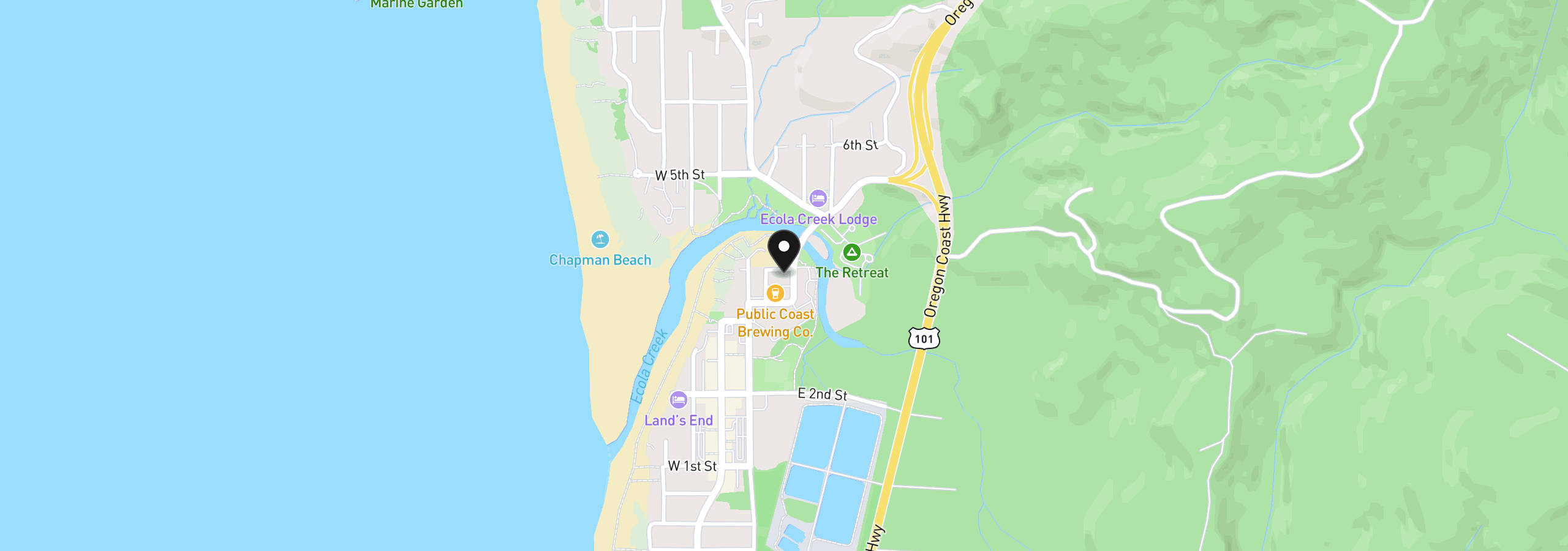 Map showing the location of 273 Beaver St, Cannon Beach, OR 97110