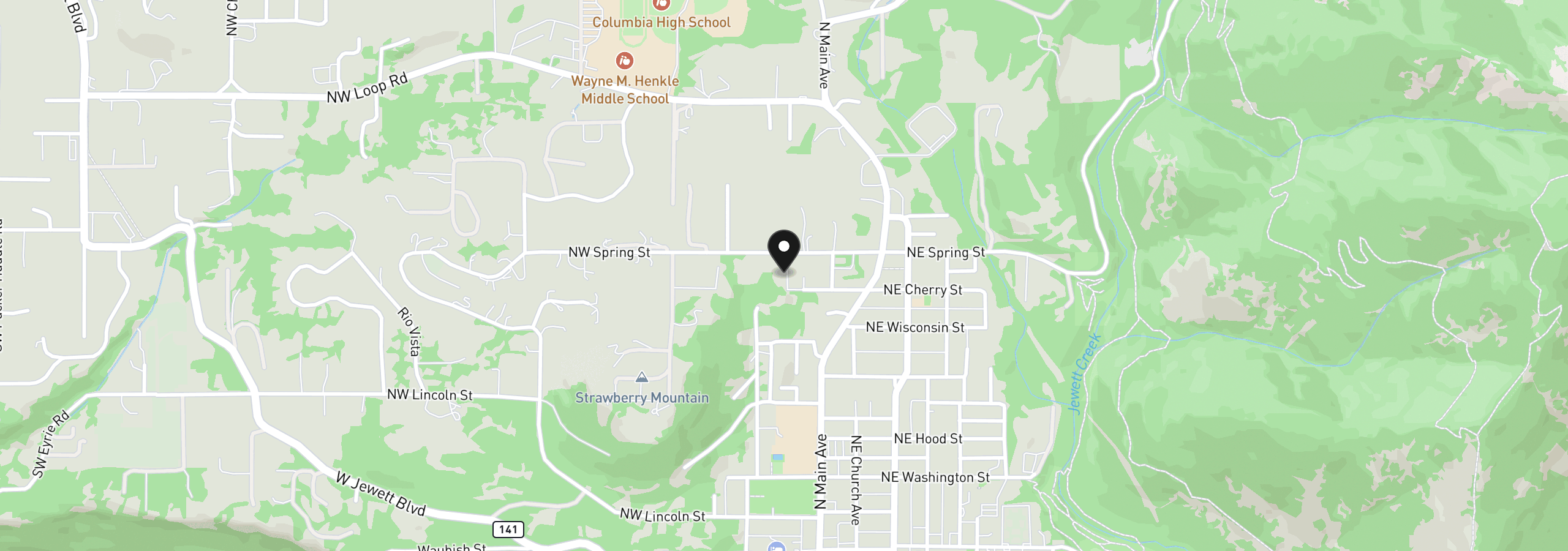 Map showing the location of 912 Hillside Ln, White Salmon, Wa 98672