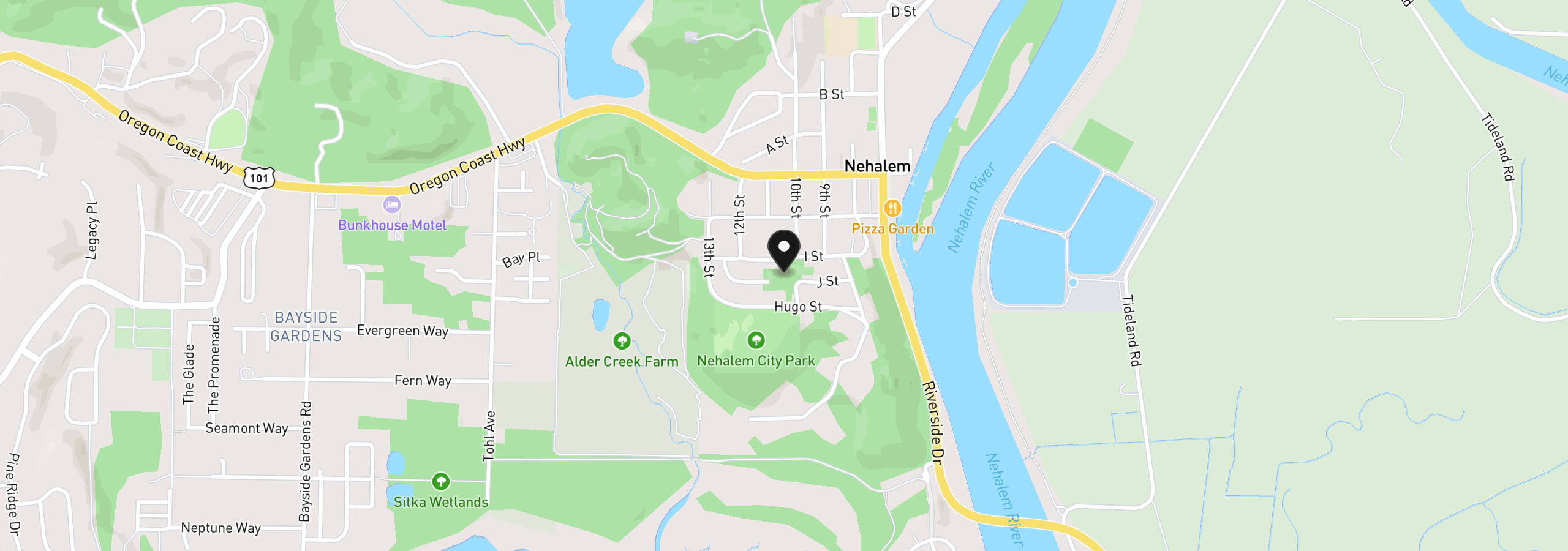 Map showing the location of 12790 J St, Nehalem, OR 97131