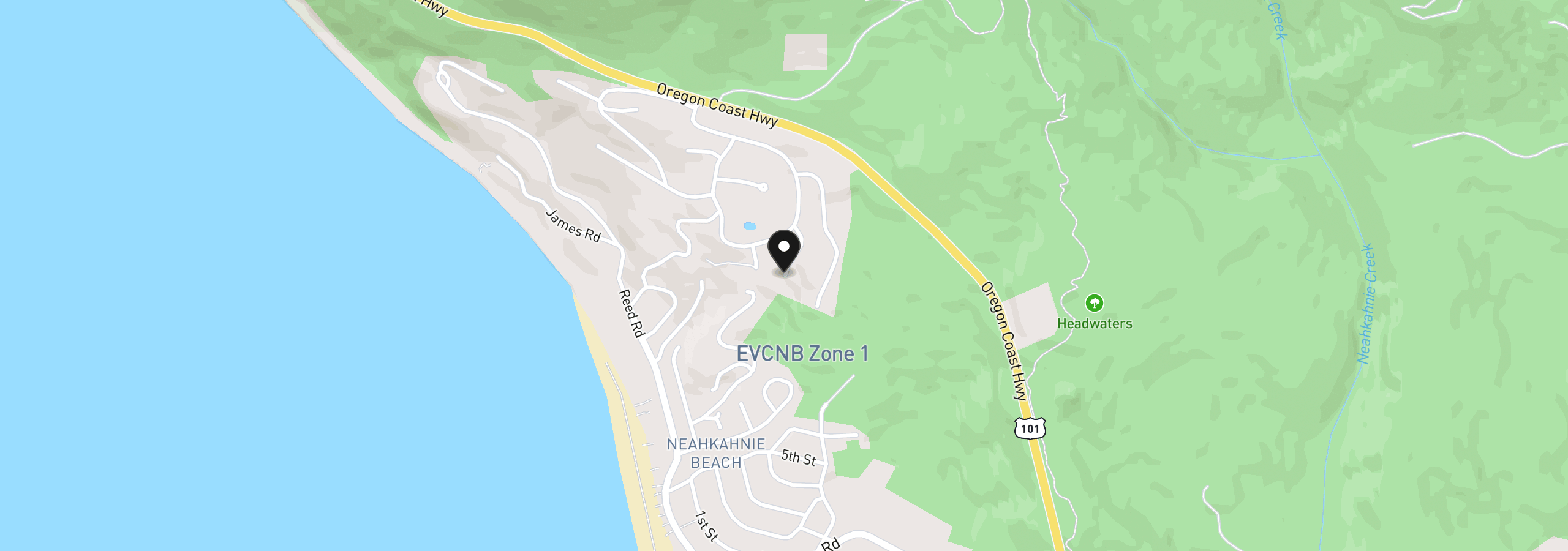 Map showing the location of Tides Trail Lot46, Manzanita, OR 97130