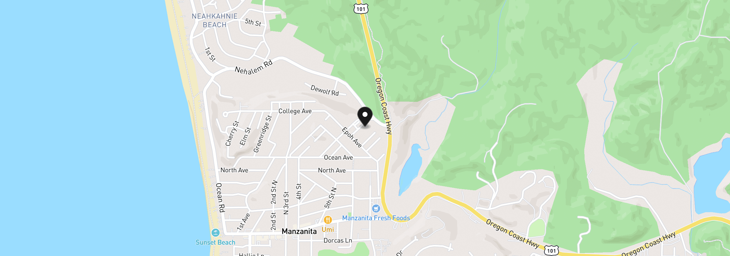 Map showing the location of 37805 Poplar St, Manzanita, OR 97130