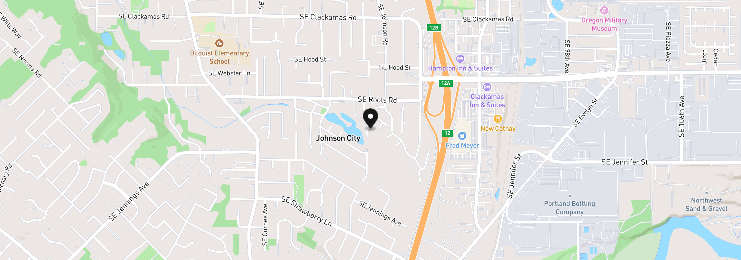 Map showing the location of 16310 SE 84th Ave, Milwaukie, OR 97267