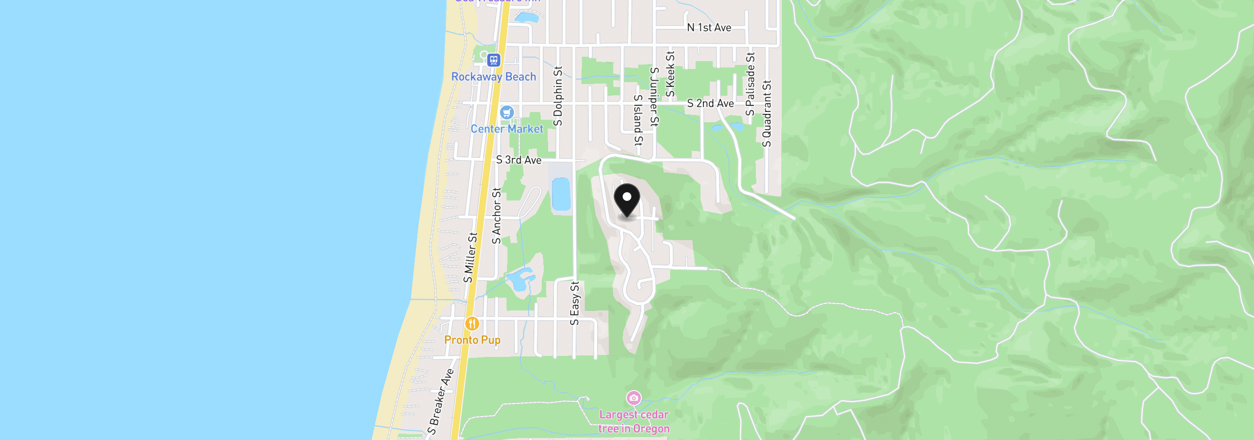 Map showing the location of Longview Loop, Rockaway Beach, OR 97136