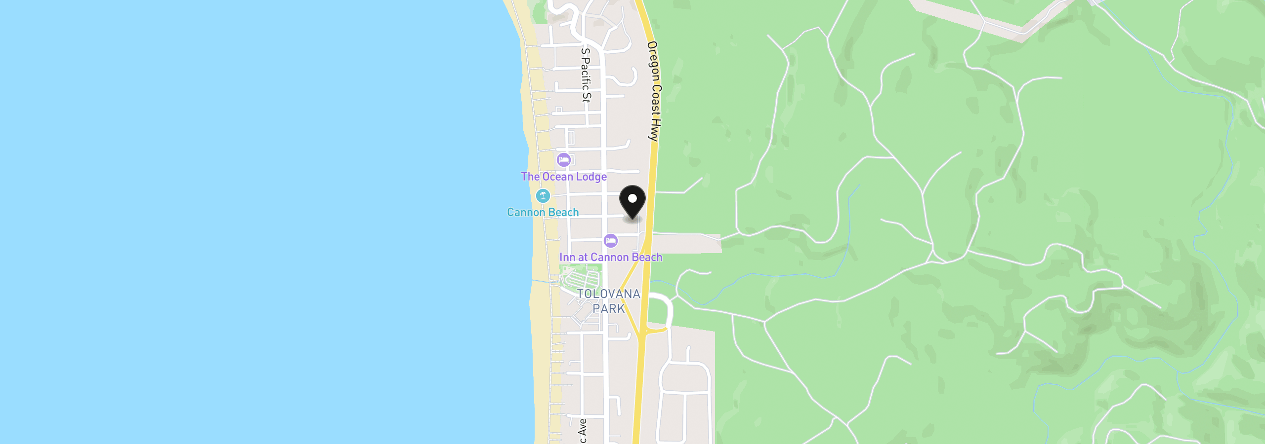Map showing the location of 132 E Surfcrest C2-A, Cannon Beach, OR 97110