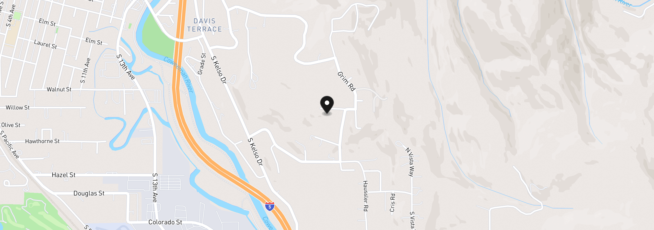 Map showing the location of W Highland Park Dr, Kelso, Wa 98626