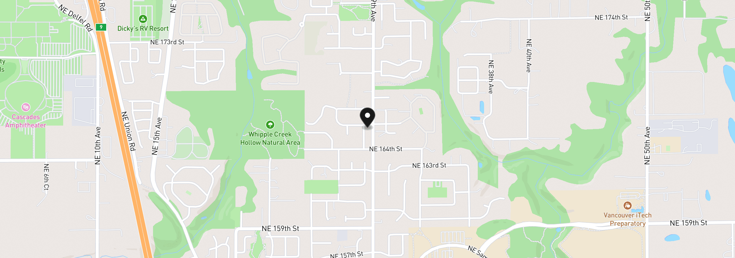 Map showing the location of 16517 NE 28th Ave, Ridgefield, Wa 98642