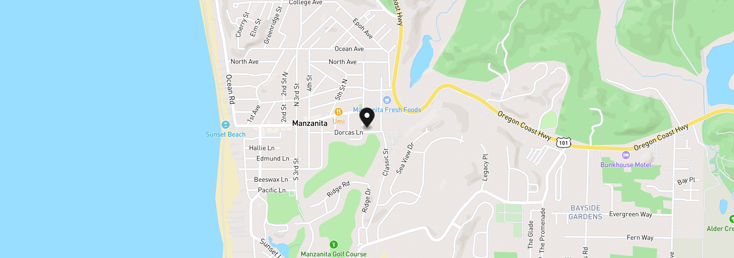 Map showing the location of 176 Division St 3, Manzanita, OR 97130