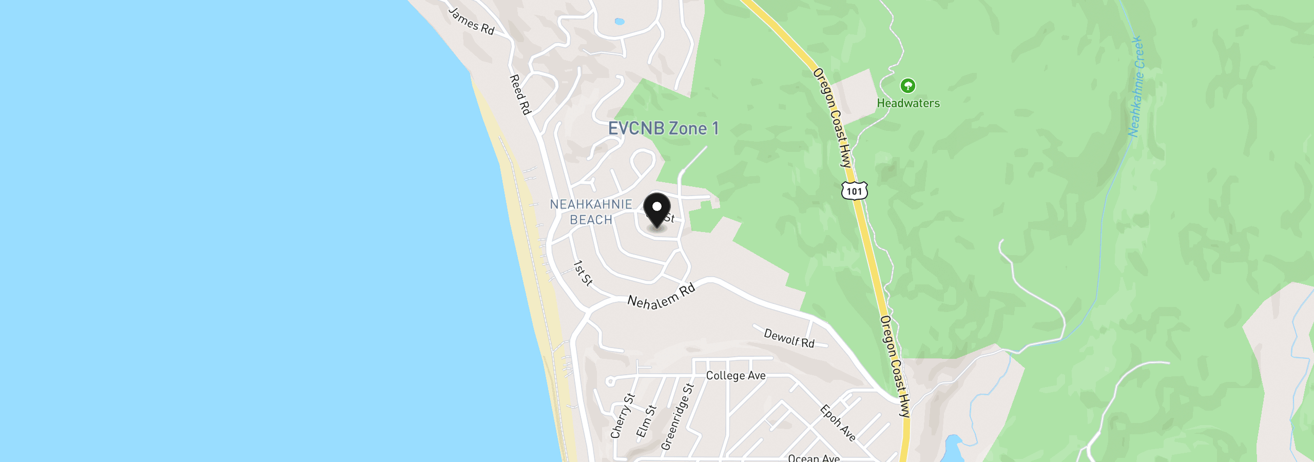Map showing the location of 37357 Fourth St, Manzanita, OR 97130
