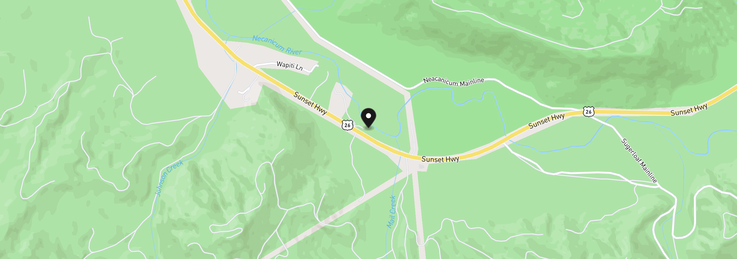 Map showing the location of 35005 Hwy 26, Seaside, OR 97138
