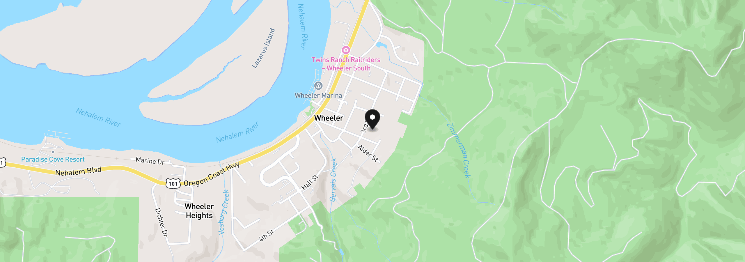 Map showing the location of Rector St, Wheeler, OR 97147