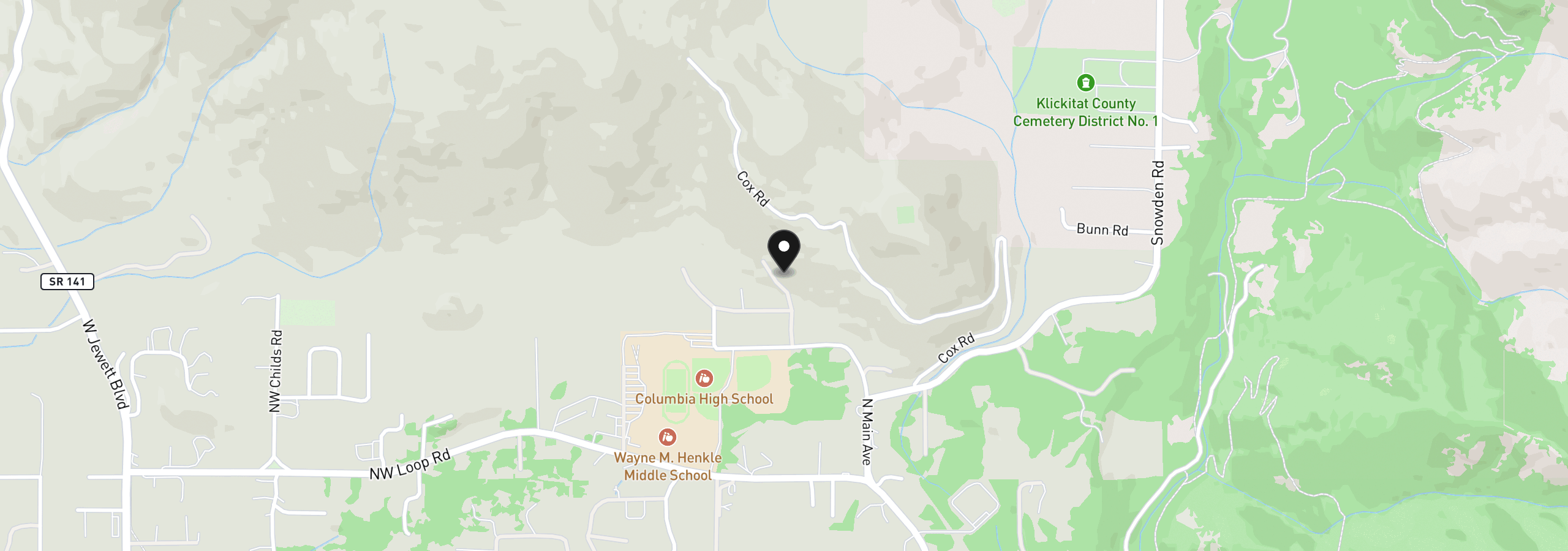 Map showing the location of 270 Off Rd, White Salmon, Wa 98672