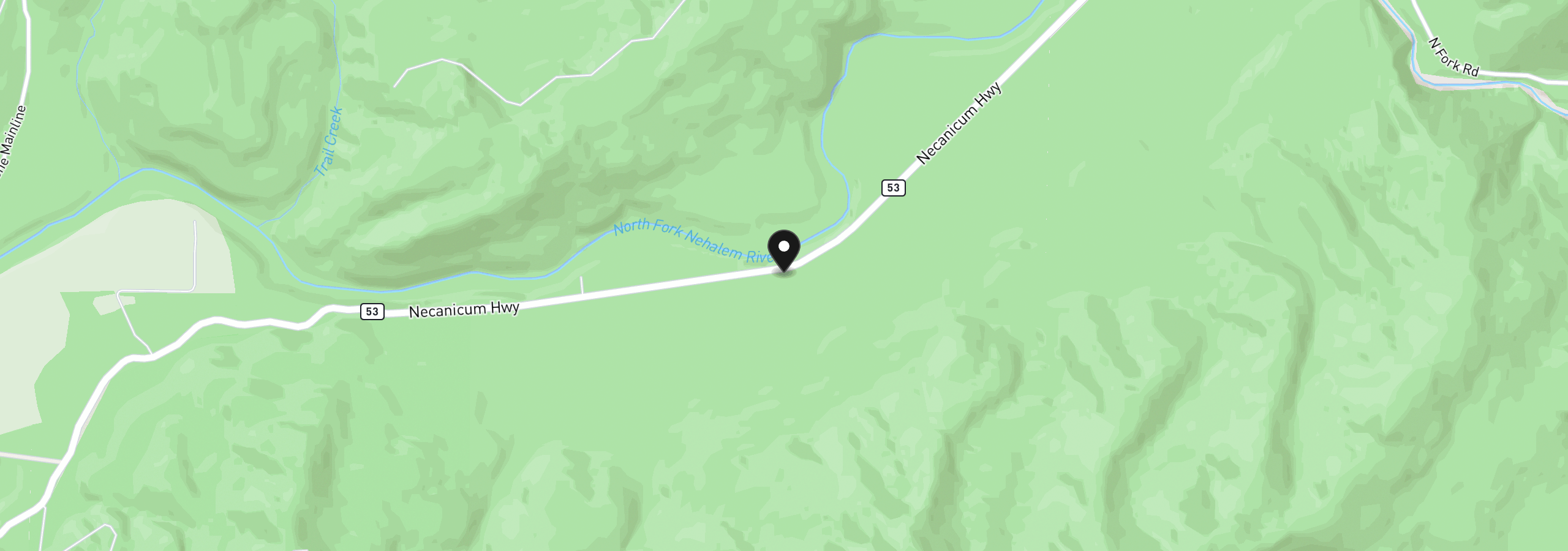 Map showing the location of 78619 Hwy 53, Nehalem, OR 97131