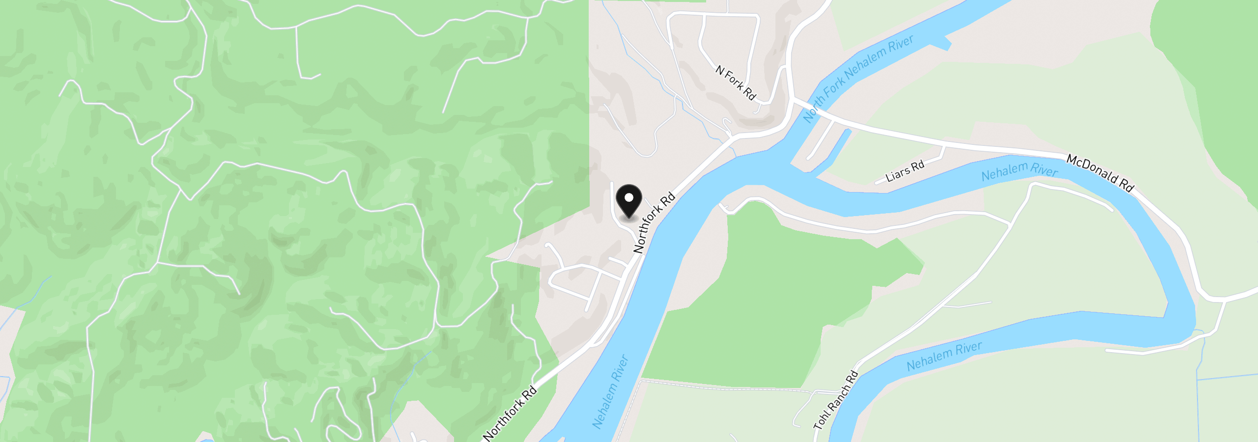 Map showing the location of 37660 North Fork Rd, Nehalem, OR 97131