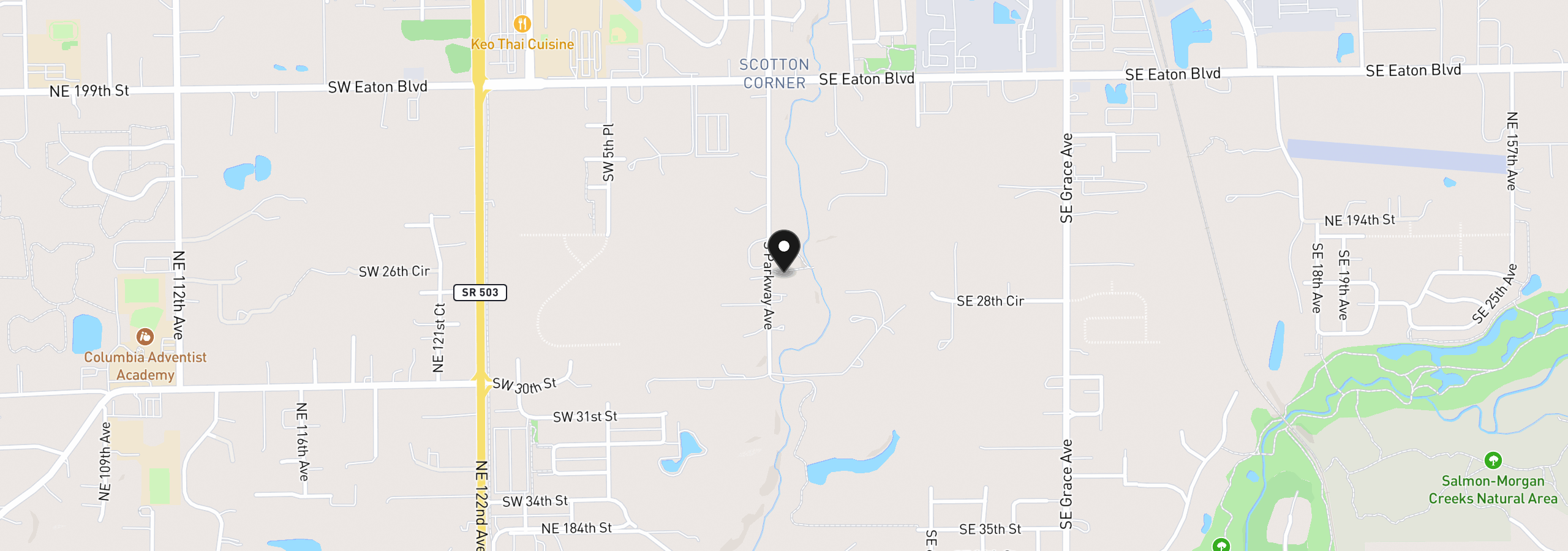 Map showing the location of 2511 S Parkway Ave, Battle Ground, Wa 98604