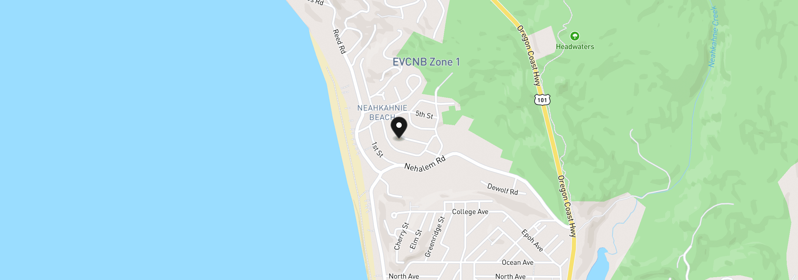 Map showing the location of 37420 Third St, Manzanita, OR 97130