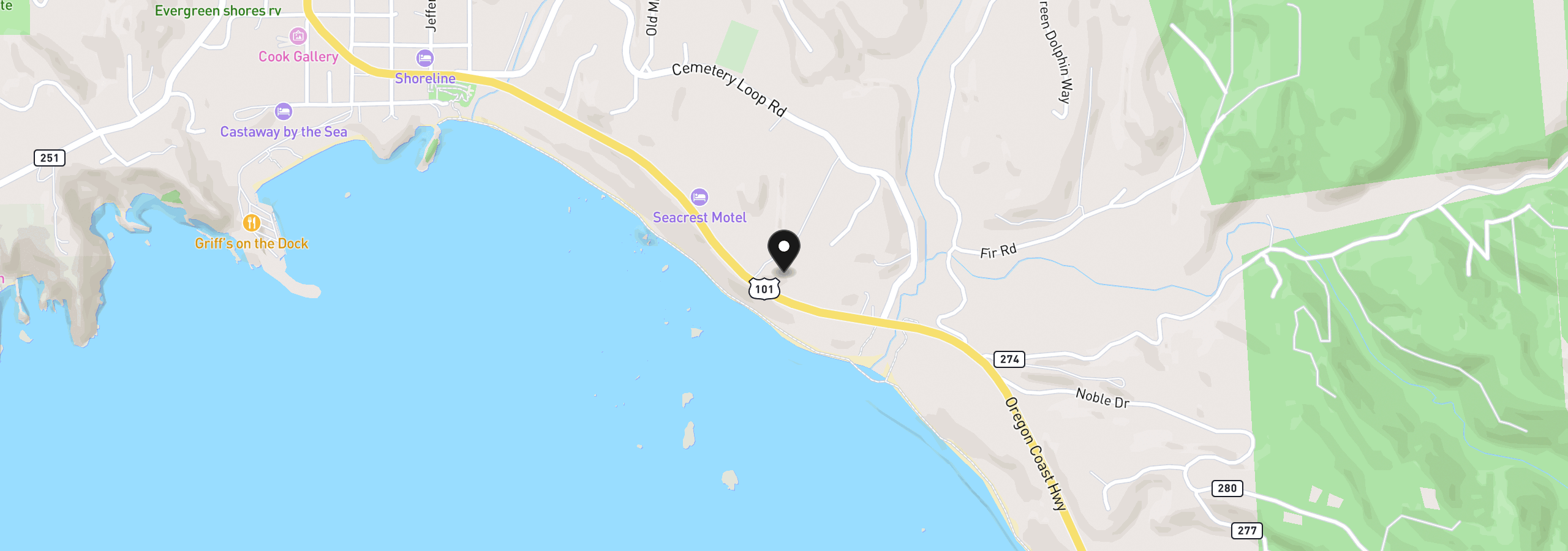 Map showing the location of Hubbard Ln. 7, Port Orford, OR 97465