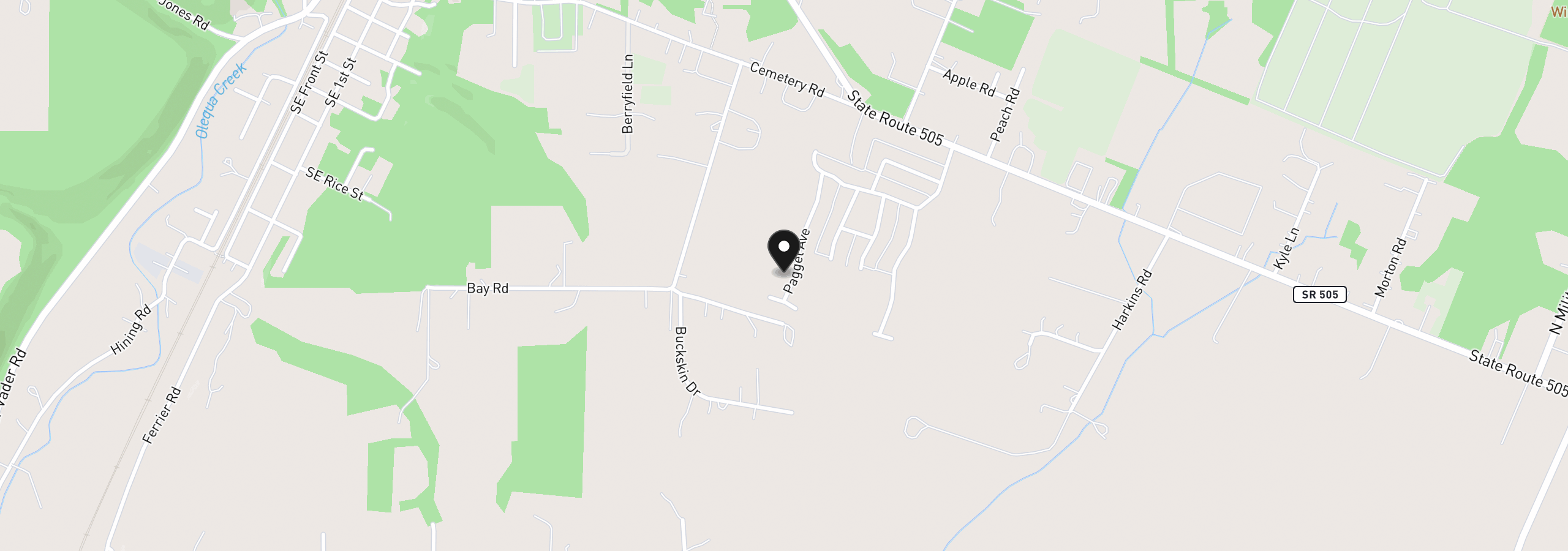 Map showing the location of 705 Pagget Ave, Winlock, Wa 98596